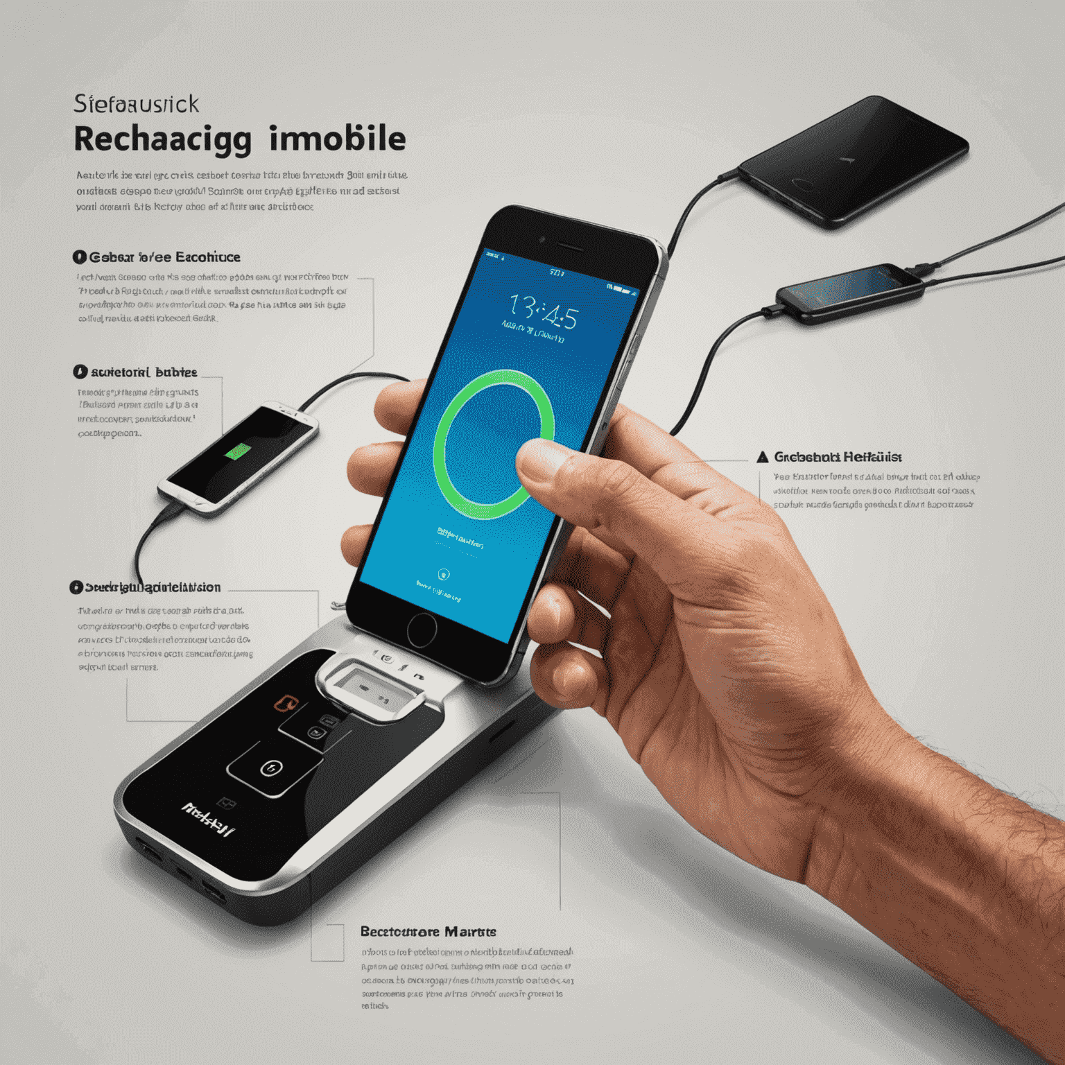 A visual guide showing step-by-step instructions on how to instantly recharge a mobile phone using pro-leading.com in the United Arab Emirates